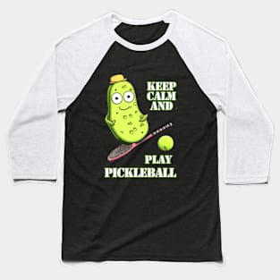 Funny Pickle Playing Pickleball Baseball T-Shirt